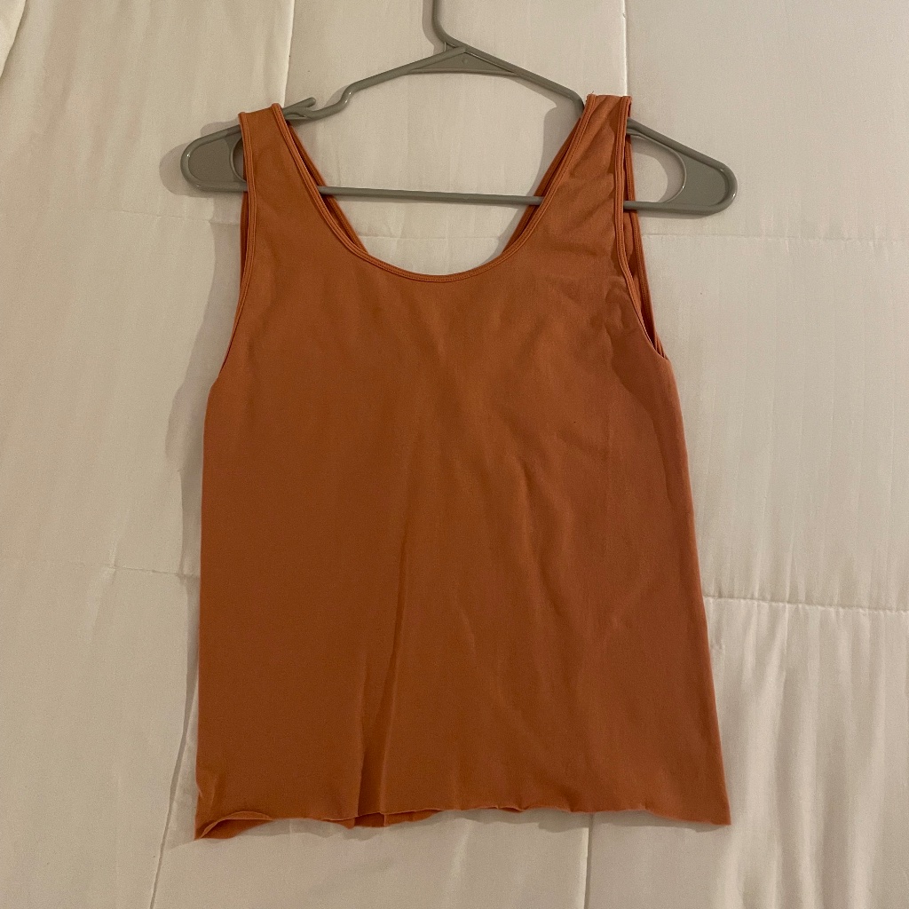 Burnt Orange Stretch Tank Top Fits Between XsMedium